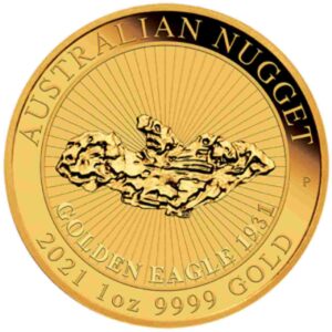 Gold Australian Nugget 1 uncja Złota - Golden Eagle 2021