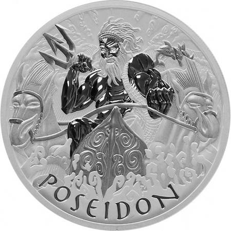 Poseidon Tuvalu Bogowie Olimpu - 1 uncja srebra