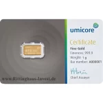 Sztabka Złota 1 g – LBMA