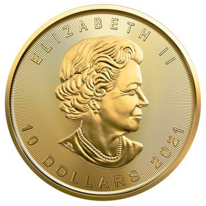 Kanadyjski Liść Klonowy 1/4 uncji Złota 2022