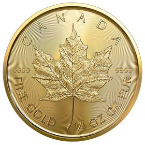Kanadyjski Liść Klonowy 1/4 uncji Złota 2021