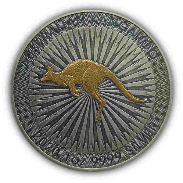 Australijski Kangur 1 uncja Srebra 2023 Antique Gold