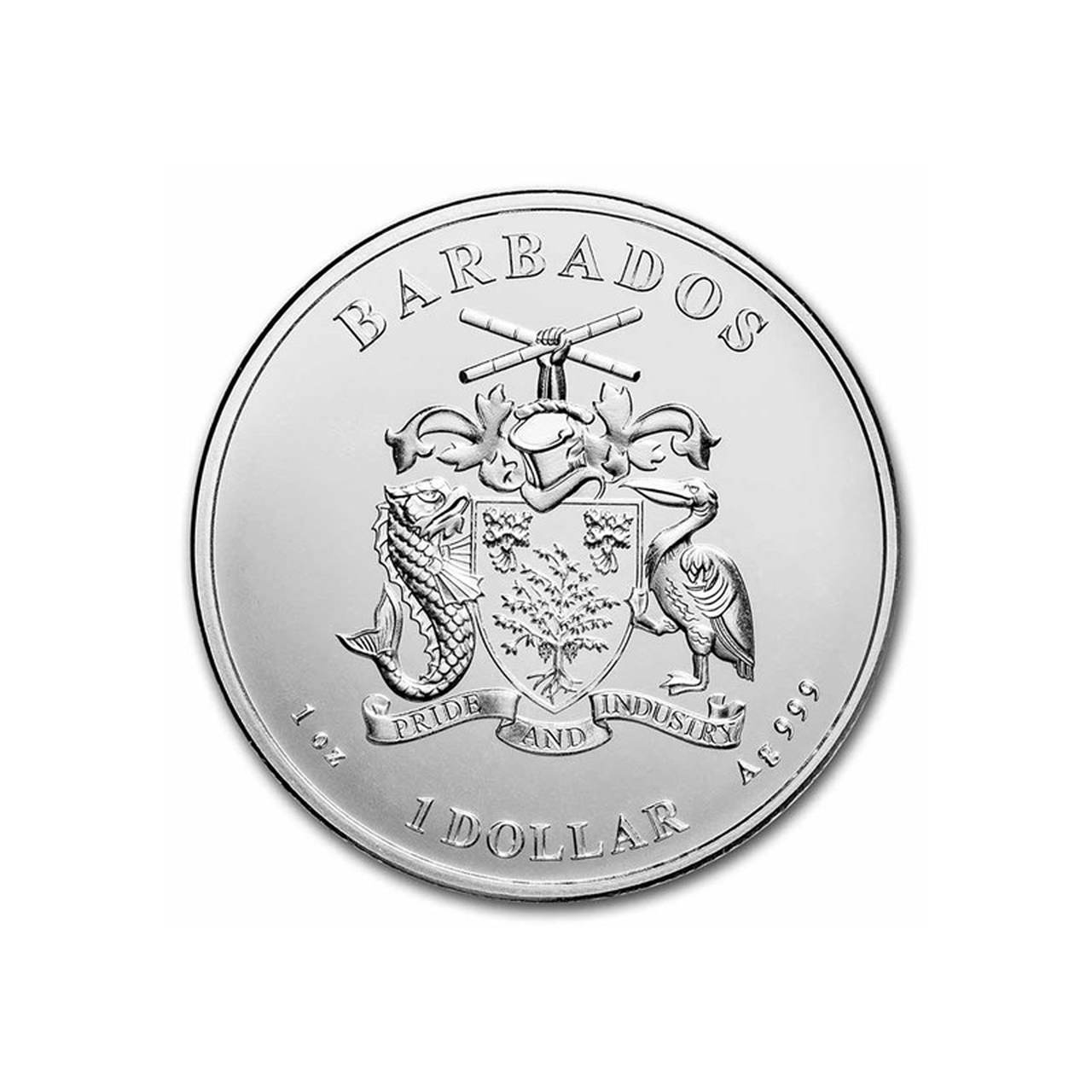 Srebrna moneta Caribbean Octopus Barbados 1 uncja srebra 2021 - obrazek 2