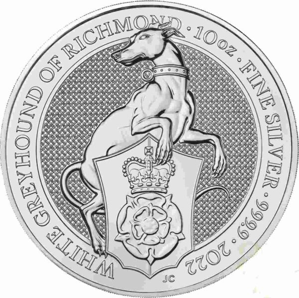 Bestie Królowej White Greyhound of Richmond  10 uncji srebra 2022
