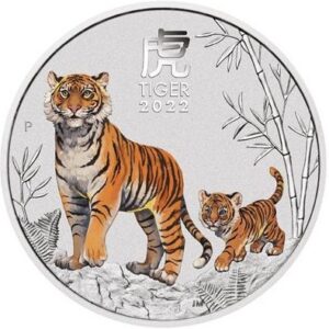 Srebrna moneta Lunar III Rok Tygrysa 2022 1 uncja Kolor