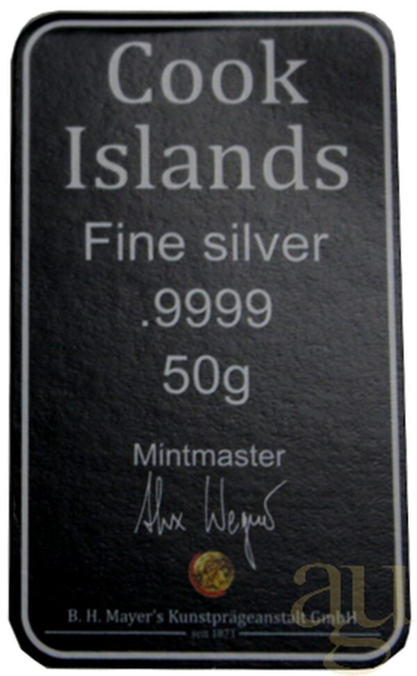 Sztabko moneta Cook Islands 50 g Srebra 2021