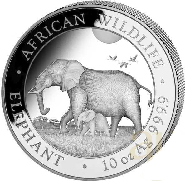 African Wildlife- Słoń Somalijski 10 uncji srebra 2022