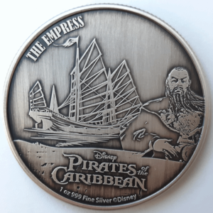 Piraci z Karaibów The Empress Kapitan Sao Feng 1 uncja srebra 2021 Antique