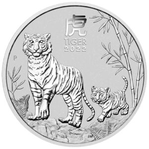 Srebrna moneta Lunar III Rok Tygrysa 2022 5 uncji srebra