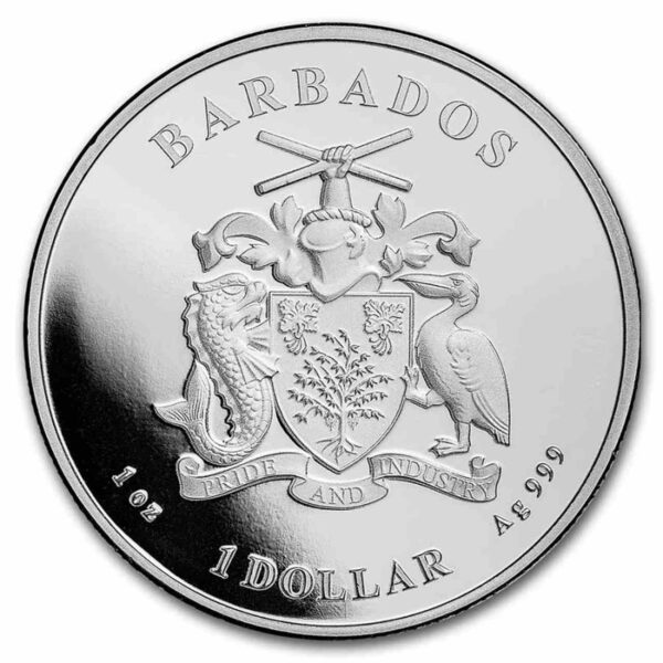 Barbados Konik morski 1 uncja srebra 2022