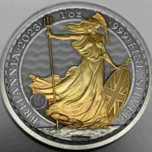 Britannia 1 uncja Srebra 2024 Antique Gold