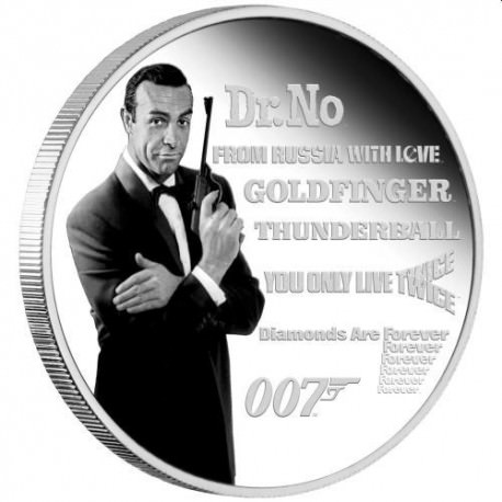 James Bond Legacy - Sean Connery 1 uncja Srebra 2021 PROOF Kolorowany