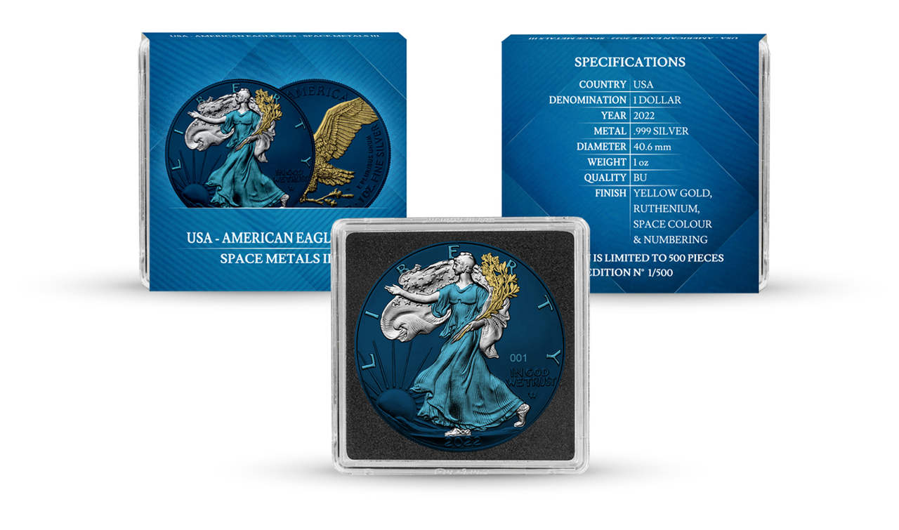 Amerykański Orzeł Space Metals III 1 uncja Srebra 2022 - obrazek 5