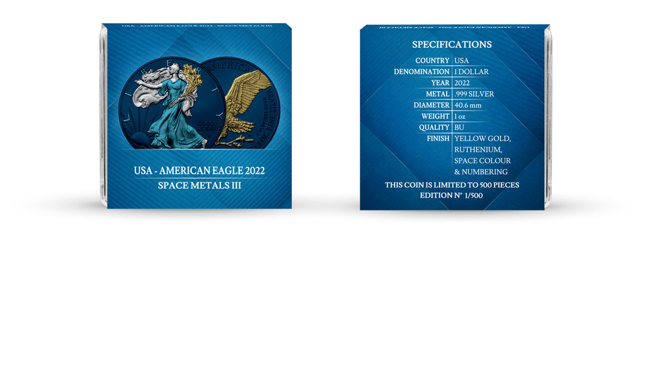 Amerykański Orzeł Space Metals III 1 uncja Srebra 2022 - obrazek 2
