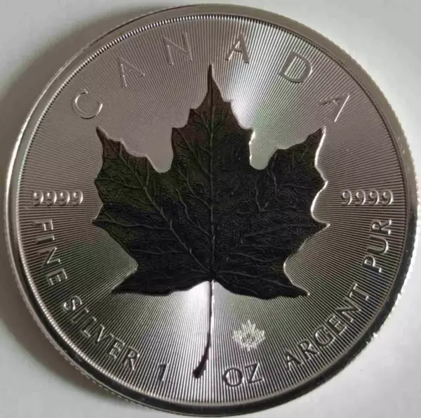 Kanadyjski Liść Klonowy 1 uncja srebra 2023 Rutenowanie wybiórcze