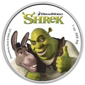 Shrek 1 uncja srebra 2021 Kolorowany
