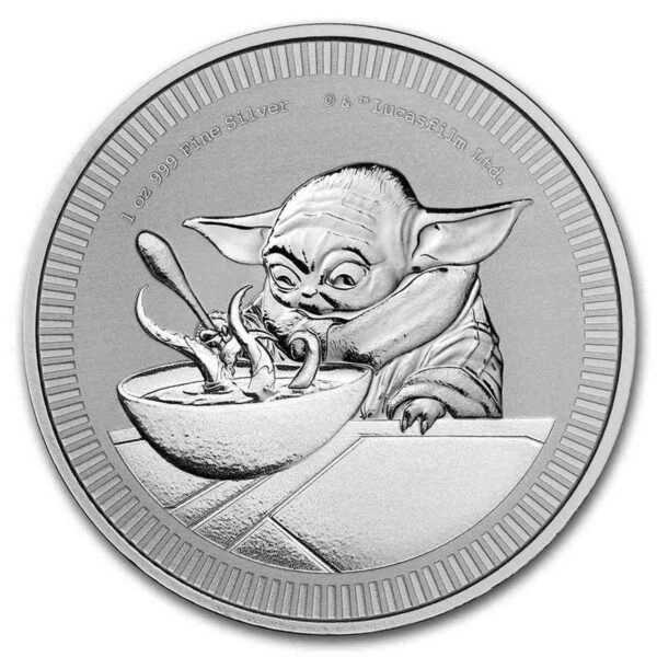 Star Wars Grogu Baby Yoda 1 uncja srebra 2022