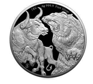 Tokelau Bull And Bear 1 kg srebra 2022