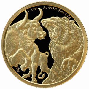 Tokelau Bull And Bear 1/10 uncji złota 2023