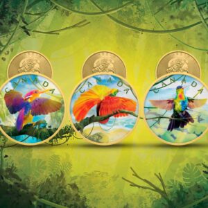 ZESTAW Kanadyjski Liść Klonowy Colours of Paradise 3x1 uncja Srebra 2022