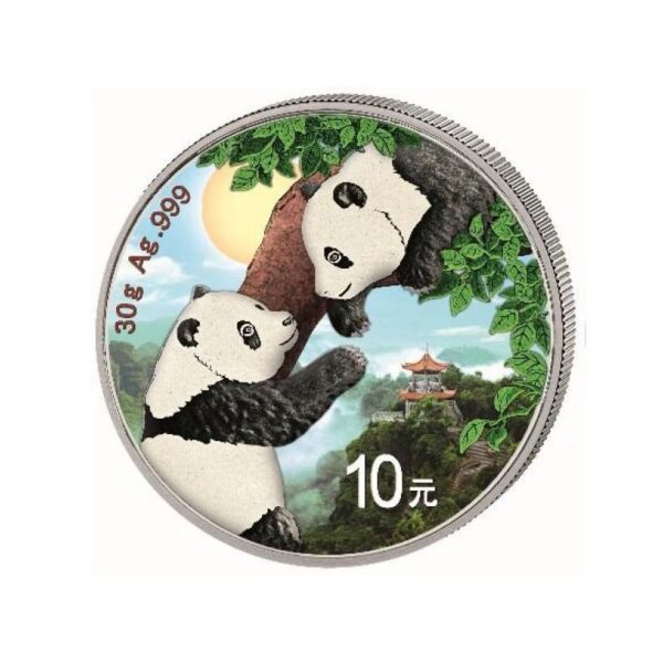 Chińska Panda 30 g srebra 2023 Kolorowana
