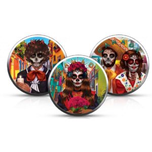 Día De Muertos Kanadyjski Liść Klonowy 3 x 1 uncja srebra 2022