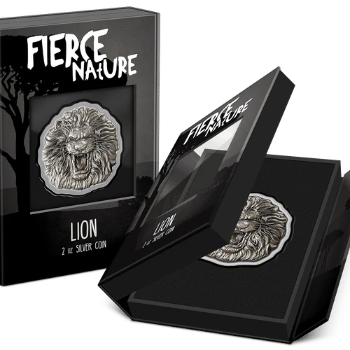 Lion Fierce Nature 2 uncje srebra