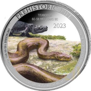 Titanoboa Prehistoric Life 1 uncja srebra 2023 Kolorowany