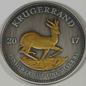 Krugerrand 1 uncja Srebra 2017 Antique Gold