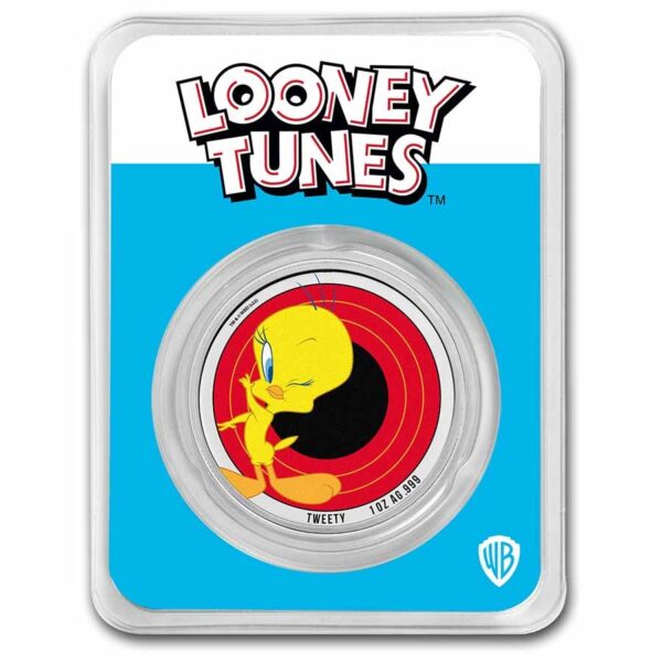 Looney Tunes Tweety 1 uncja srebra 2023 Kolorowany