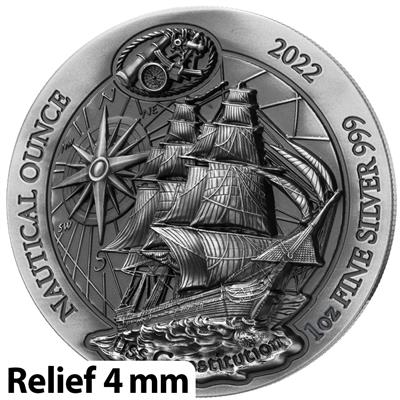 Nautical Ounce: USS Constitution 1 uncja srebra 2022 Ultra High Relief