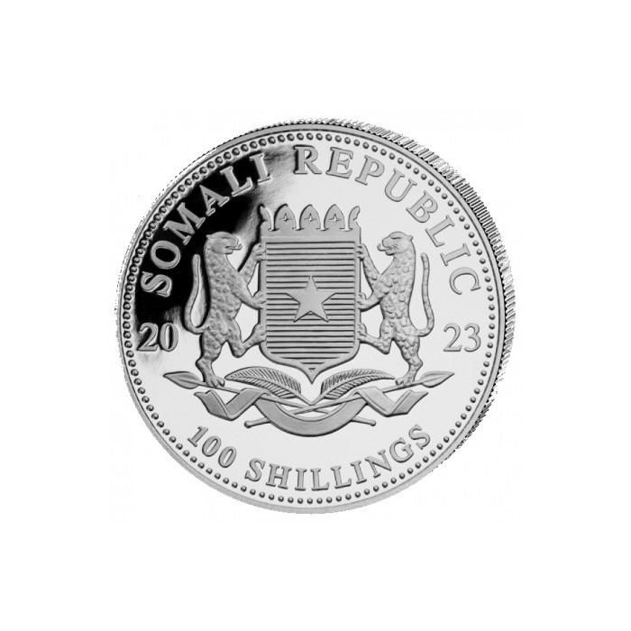 African Wildlife Leopard 1 uncja srebra 2023 Złocony - obrazek 2