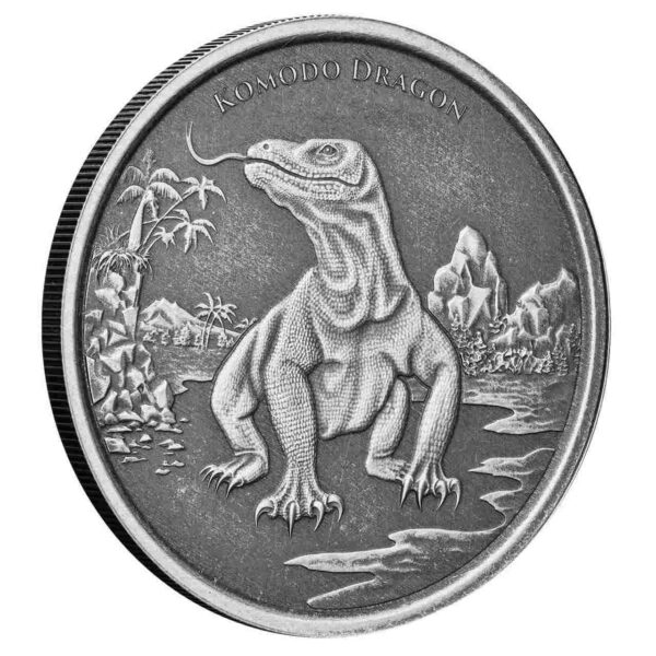 Komodo Dragon 1 uncja srebra 2022 Antique