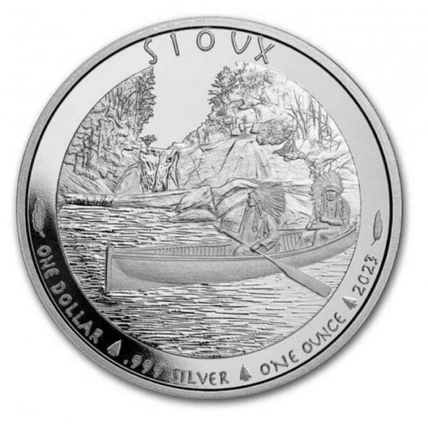 Sioux Indian Chef Canoe 1 uncja srebra 2023