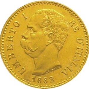 Złota moneta 20 lirów Umberto