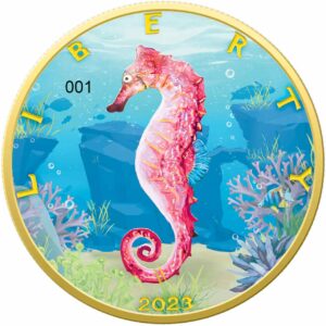 Amerykański Orzeł Colours of Paradise Seahorse 1 uncja Srebra 2023