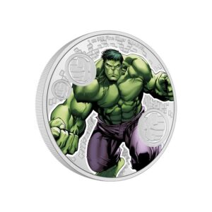 Incredible Hulk Marvel 1 uncja srebra 2023 Kolorowany