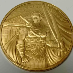 Julius Caesar Legendary Warriors 1 uncja srebra Pełne złocenie