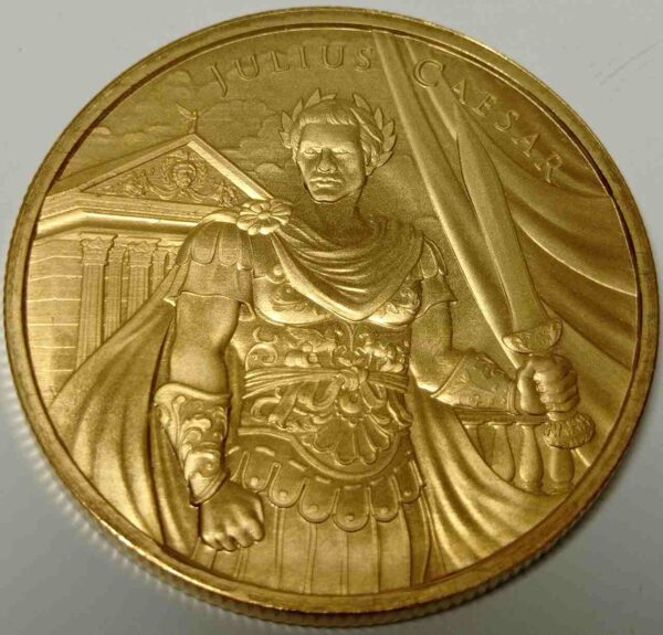 Julius Caesar Legendary Warriors 1 uncja srebra Pełne złocenie
