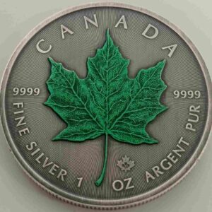 Kanadyjski Liść Klonowy 1 uncja Srebra 2023 Antique Green