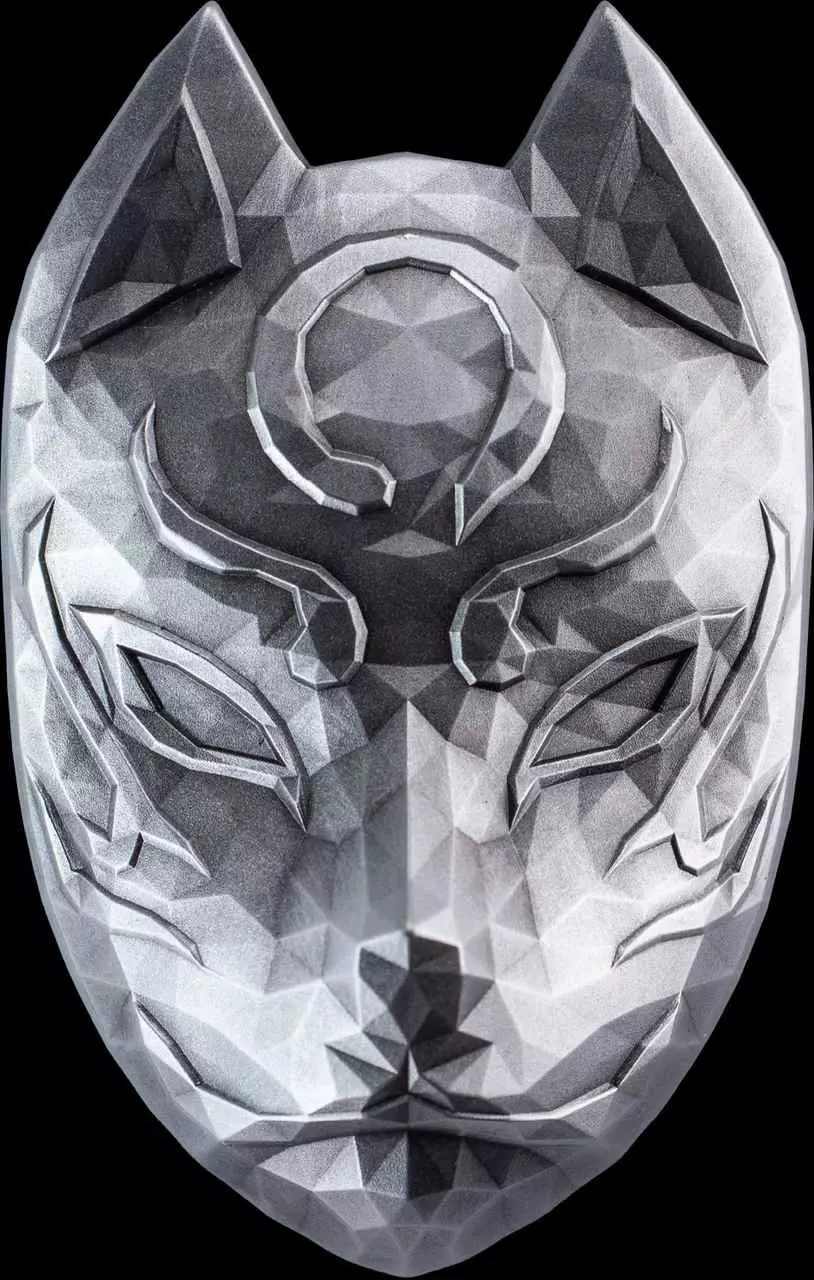 Kitsune Mask Stackables 2 uncje srebra 2023 - obrazek 2