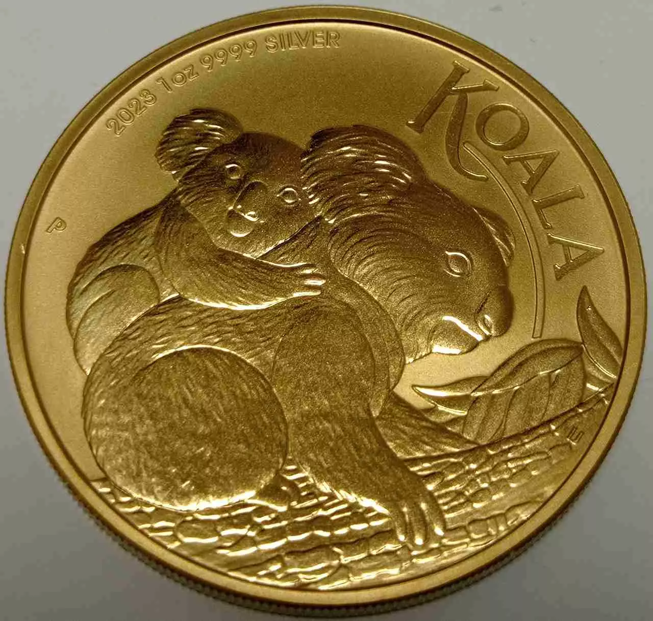 Koala 1 uncja Srebra 2023 Pełne złocenie