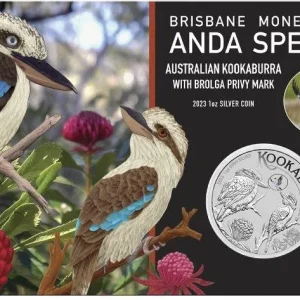 Kookaburra with Brolga Privy Mark ANDA 1 uncja srebra 2023