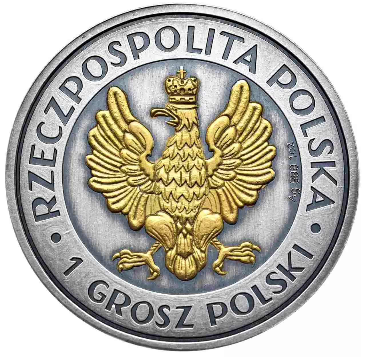 Królowa Jadwiga 1 uncja Srebra - Antique Gold - obrazek 6