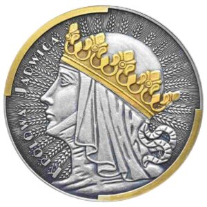 Królowa Jadwiga 1 uncja Srebra Antique Gold