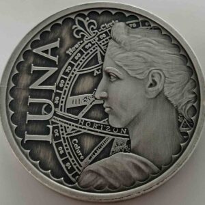 Luna 1 uncja srebra Antique
