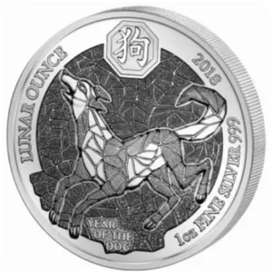 Rwanda Dog 1 uncja srebra 2018 PROOF