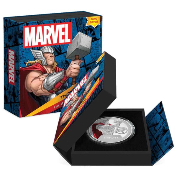 Thor Marvel 1 uncja srebra 2023 Kolorowany