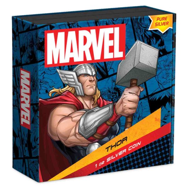 Thor Marvel 1 uncja srebra 2023 Kolorowany