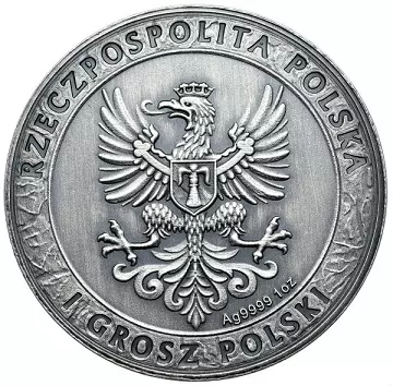 Husaria STTM 1 uncja srebra Priv Mark Antique - obrazek 2